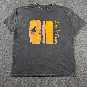 Alice In Chains Graphic T-Shirt Mens XL Black Acid Wash Grunge Rock Band Tee